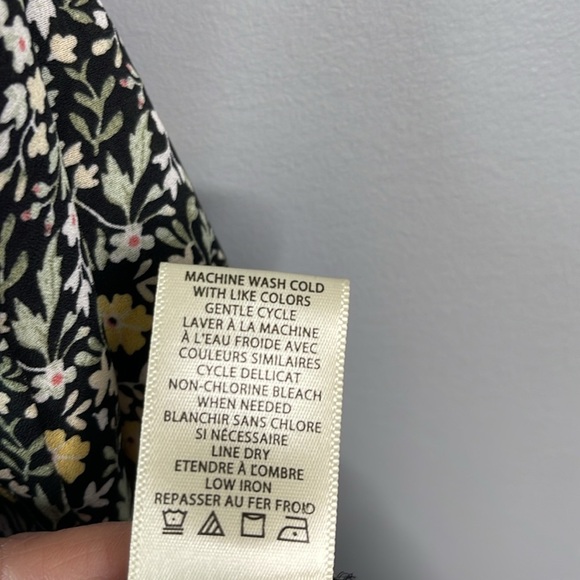 Max Studio NWT Misty Daisy Print Ruffle Ruched Midi Skirt Black Yellow Size S - Picture 11 of 13